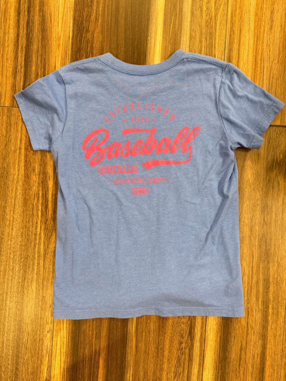 Baseball Lifestyle 101 Youth Blue and Pink T-shirt
